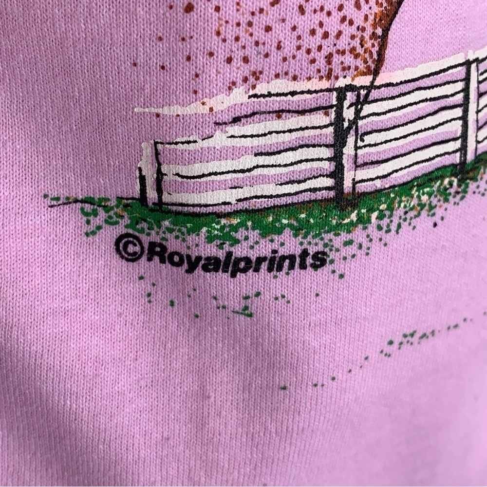Vintage Kentucky Horse Shirt Adult Large Women’s 90s Tee Pink Royalprints - Picture 3 of 9